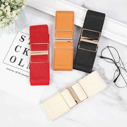 Waist Chain Belts 2023 Fashion Ladies Decorated Elastic To Buckle Wide Girdle Casual Dress Belts for Women Luxury Designer Belt Red White BlackL240416