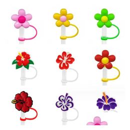 Drinking Straws Flowers Styles Sts Toppers Er Cap Colorfs Pvc St Protection Sheath Dust Plug For 7-8Mm Drink Charms Drop Delivery Home Otptz