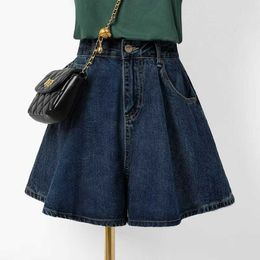 Wide Leg Denim Shorts Oversized Womens Clothing Chubby Little Sister Xia Li Shaped Figure High Waist Small Stature Slim and Casual A-line Pants