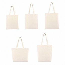 reusable Shop Bag Large Capacity Folding Blank Eco-friendly Tote Bags Foldable Canvas Grocery Women's Handbag Shoulder Bag E7L3#