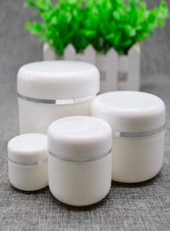 PP White Silver Edge Plastic Jar for Cosmetic Makeup Face Cream Jar Sample Container Bottle Pot for Sample 250g 100g 50g6962568