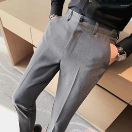 Men's Suits 2024 Summer Trousers Fashion Versatile Slim Fit Casual Business Dress Pants Elastic Waist Office Social Pantalones Hombre