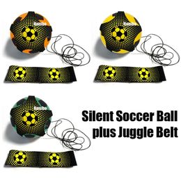 Silent Soccer Ball with Juggle Belt Indoor Sports Practise Silent Ball Foam Ball Size 35 Mute Bouncing Football Sports Toy 240416
