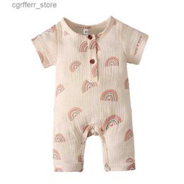 Rompers Baby Boys Girls Summer Clothes Newborn Jumpsuit Infant Muslin Cotton Shorts Sleeve Romper 0-2 Years L410