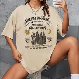 Women's T Shirts Salem Witch T-Shirts For Women Vintage Funny Halloween Short Sleeve Loose Trendy Cute Fall Holiday Graphic Tees Tops