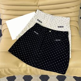 Polka Dot Women Denim Skirt Dres Luxury Designer Short Skirts Casual Fashion Jean Skirts