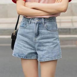 Women's Shorts Gidyq Summer Casual Denim Women Korean Fashion High Waisted Solid Ladies Jeans Streetwear Baggy All Match Female