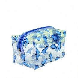 clear Makeup Bag Fi Transparent Travel Portable Mini W Storage Bags Strawberry Fr Print Women Zipper Cosmetic Bag R02v#