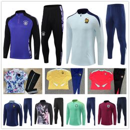 24 25 national teams football tracksuit 2024 2025 Half pull Men kids soccer tracksuit kits Training suit jogging chandal survetement