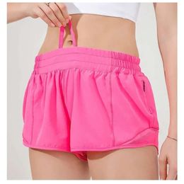 Align Hotty Lu Yoga Women Hot Micro-elastic Low-rise Athletic Short with Liner Workout Running Sport Tummy Control Shorts s Lemon Gym Runni