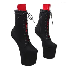 Dance Shoes Leecabe Lace Up Ankle Boots Sexy Exotic Pole Stripper Young Trend Fashion Color Matching