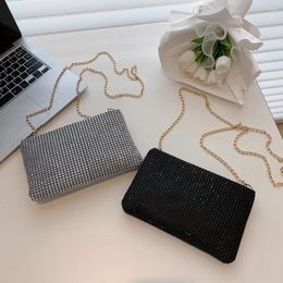 Evening Bags Women Wedding Party Clutch Phone Pouch Fashion Rhinones Shoulder Ladies Chain Crossbody Solid Color Small Handbags