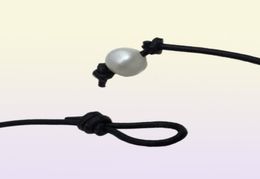 Black Leather Pearl JewelleryOne Big Pearl Choker NecklaceWhite Freshwater Pearl NecklaceBirthday Wedding Women Gift Jewellery6899845