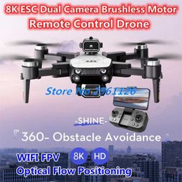 Drones 8K Brushless Sport Aerial Remote Control Drone 2.4G Optical Flow Positioning 360 Obstacle Avoidance WIFI FPV RC Drone Model 240416