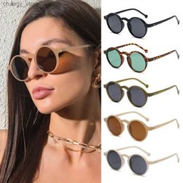 Sunglasses Retro Round Sunglasses for Women Vintage Small Frame Sun Glasses Fashion Korean Style Summer UV400 Protection Shades Glasses Y240416
