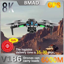 Drones BMAD New 2024 V186 Brushless Drone Professional Three Camera HD Aerial 2.4G Photography Professional Obstacle Four-axis Toy Gift 24416