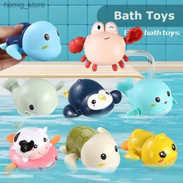 Cute Baby Bath Toys Cartoon Animal Whale Tortoise Baby Water Toy Kids Classic Infant Swim Clockwork Toy Swimming Bath Toy Y240416