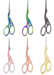 100PcsLot Durable Stainless Steel Vintage Classic Embroidery Scissors 94mm Nail Art Stork Crane Bird Scissor Cutters Styling Tool4589235