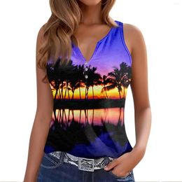 Women's T Shirts 2024 Womens Tank Top V Neck Basic Printed Casual Summer Sleeveless Tops For Women Comfortable Ropa Aesthetic