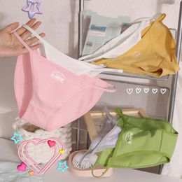 Women's Panties Sweet Women Soft Breathable Bandage Decor Dopamine Style Lingerie Underwear Cotton Crotch Cute Briefs