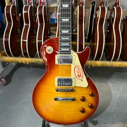 Standard Electric Guitar, Vintage Sunburst Color, Rosewood Fingerboard, Mahogany Body, Tiger Flame Maple, Free Ship