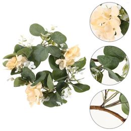 Decorative Flowers Harvest Festival Ring Nordic Simulated Eucalyptus Leaf Berry Faux Garland Gift Artificial Wreath Table Silk Flower Rings