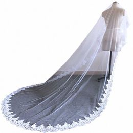 e JUE SHUNG 3 Meter White Ivory Cathedral Wedding Veils Lg Vintage Lace Edge Bridal Veil with Comb Wedding Accories N9RN#