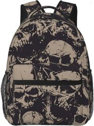 Backpack Skull Pattern Stylish Casual Purse Laptop Backpacks With Multiple Pockets Computer Daypack For Business