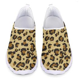 Casual Shoes Leopard Pattern Loafers Women Large Size Slip On Sneakers Mesh Ladies Summer Sport Jogging Woman Flats 2024