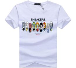 Mens Designer T Shirt Letter Sneaker Print Casual Short Sleeve Black White Fashion Men High Quality Tees Tops2684585