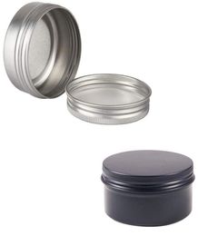 24pcs 50g Metal Aluminium Round Tin Cans Box Silver Empty Cosmetic Cream Jar Pot Case Screw Thread Lid Lip Balm Container 2010141921653