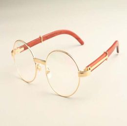 2019 new factory direct luxury fashion optical glasses 51551348 simple round ultra light natural wooden temples light mirror 6596085