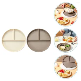 Dinnerware Sets 2 Pcs Indoor Quantitative Three-compartment Plate Child Tray Pp Portion Control Plates