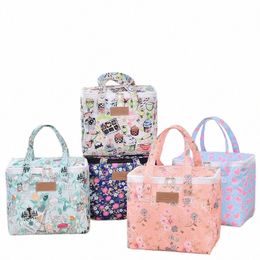 10l Hot Selling Square Insulati Bag Cooler Portable Ice Bag Fi Print Lunch Bag Bento Children's Lunch Box Cooler n7MZ#