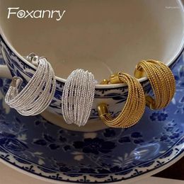 Stud Earrings Multilayer Tassel For Women Vintage Fashion C-shaped Geometric Ear Needle Wedding Party Bride Jewellery Gifts