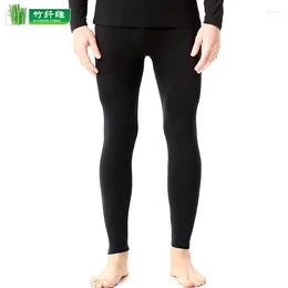 Men's Sleepwear 60% Bamboo Fiber 30% Cotton Men Long Johns Soft Comfortable Autumn Winter Thermal Underwear Pants Black Thin Fitnes Sleep