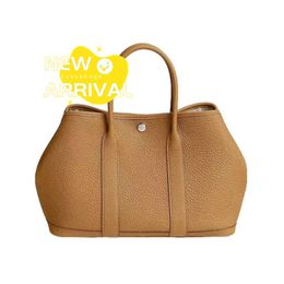 Designer Tote Bag Luxury Bag Soft Leather Handbag Womens Bag Large Capacity Garden Party Silver Button Garden Bag Calf Leather Solid Handbag
