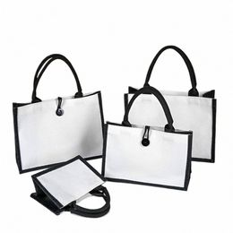 canvas Linen Tote Bag Large Capacity Shop Bag Portable Eco-Friendly Grocery Handbag White Colour Multi Size Women Shopper Bag T3RZ#