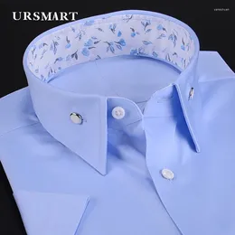 Men's Casual Shirts High Quality Short Sleeve Shirt Youth Summer Work Business Small Pointed Collar For Men