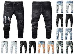 Mens Designers Jeans Distressed Ripped Biker Slim Straight Denim For Men s Print Womens Army Fashion Mans Skinny Pants80940407018985