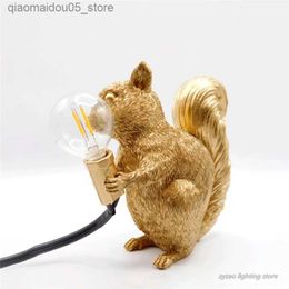 Lamps Shades Childrens room decoration squirrel night light Nordic designer cute animal night light Childrens bedroom decoration bedside light Q240416