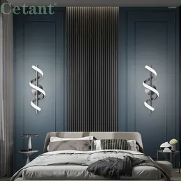 Wall Lamps Minimalist LED Lamp Nordic Bedroom Bedside Sconce Black White Gold Decorative Lighting Living Room Corridor Indoor Fixtures