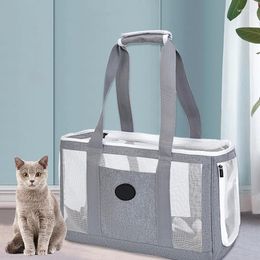 Cat Carriers Pet Bag Portable Dog Carrier Kitten Puppy Travel Bags Breathable Mesh Outgoing Handbag For Small Medium Cats Dogs