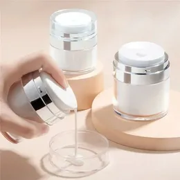 Storage Bottles Empty Airless Pump Jar Refillable Creams Gels Lotions Dispenser Cosmetic Acrylic Cream Press Vacuum Bottle