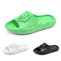 Slippers Men's Lion Graphic Design Trendy Solid EVA Sandals Comfortable Quick-Drying Slides For Indoor Outdoor Bathroom Summer