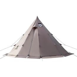 Tent with Stove4 Season46 Person Tipi Family for Camping Backpacking Hunting Fishing Waterproof WindProof 240416