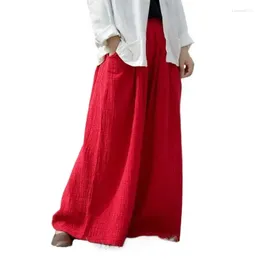 Women's Pants 2024 Summer Women Sorft Comfortable Cotton Linen Oversize Loose Casual Wide Leg Pantalones De Mujer Trousers