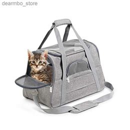 Cat Carriers Crates Houses Soft Pet Carriers Portable Breathable Foldable Ba Cat Do Carrier Bas Outoin Travel Pets Handba with Lockin Safety Zippers L49