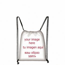 customize The Image / Logo / Name The Drawstring Bag Women Men Causal Backpack Travel Bags Ladies Softback Gift O8Gr#