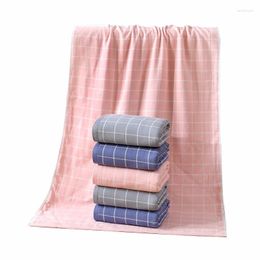 Towel Women Men Plaid Bath Terry 70 140 For Bathroom Children Adults